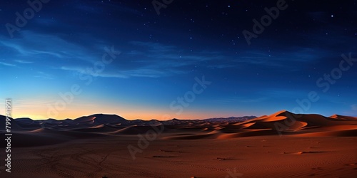 Breathtaking desert landscape at night