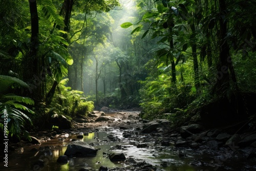 Lush Tropical Rainforest Landscape © Balaraw