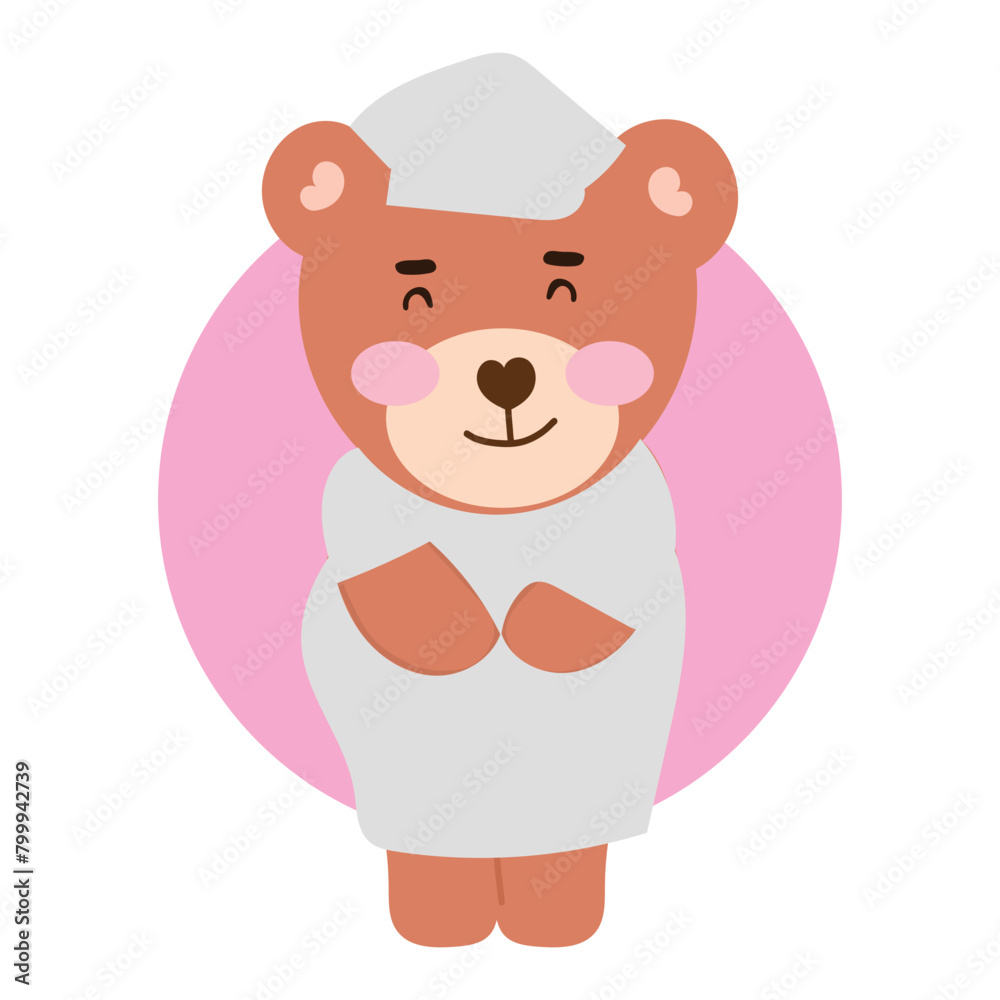 Hand drawn vector illustration of a cute baby bear. baby bear with piyama isolated on white background. bear cartoon Hand drawn vector illustration of a cute baby bear. baby bear with piyama isolated on white background. bear cartoon