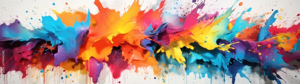 Vibrant Abstract Painting with Colorful Splashes Vibrant Abstract Painting with Colorful Splashes