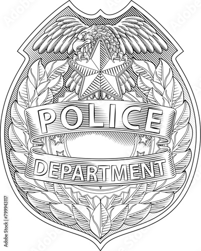 A police badge shield star ...