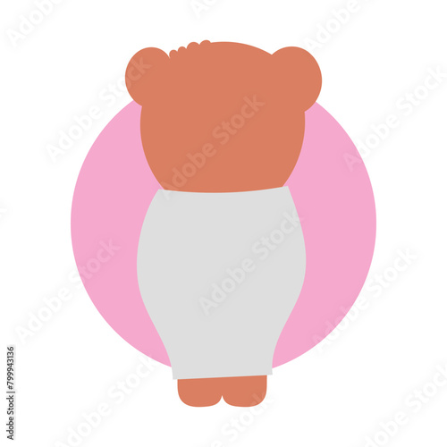 Hand drawn vector illustration of a cute baby bear. baby bear with piyama isolated on white background. bear cartoon