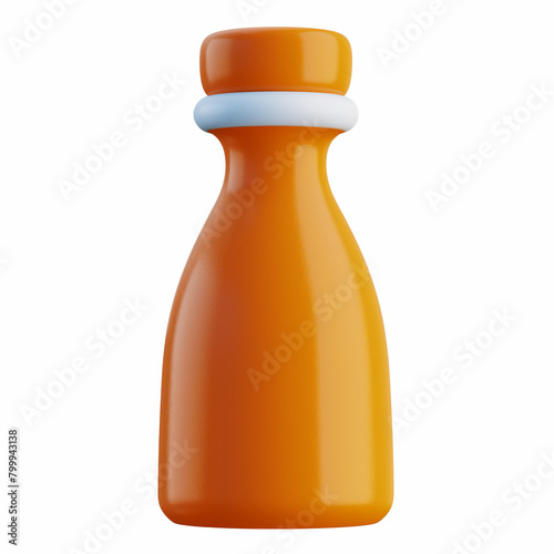 3d render of a plastic orange juice bottle photo