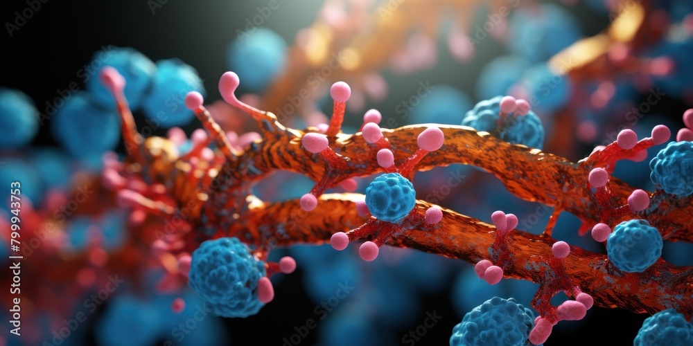 Microscopic view of virus cells Microscopic view of virus cells