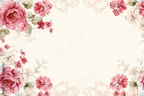 Elegant floral background with pink roses and flowers