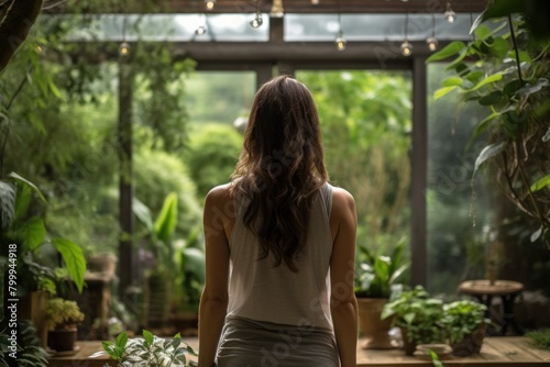Free Download Woman Enjoying Nature in Greenhouse - GFXLoad