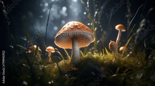 Magical mushroom forest scene © Balaraw