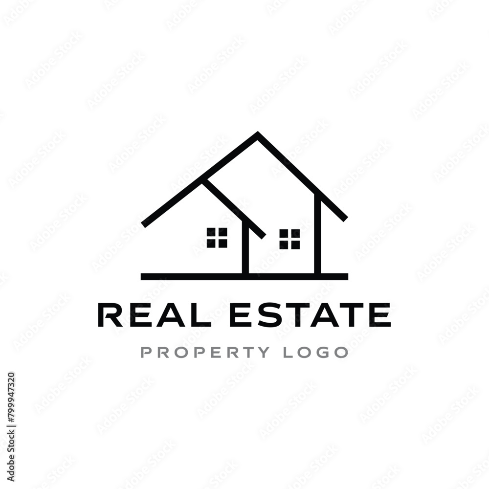 Elegant roof home residential logo vector for sophisticated real estate branding