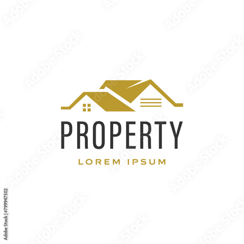 Elegant roof home residential logo vector for sophisticated real estate branding