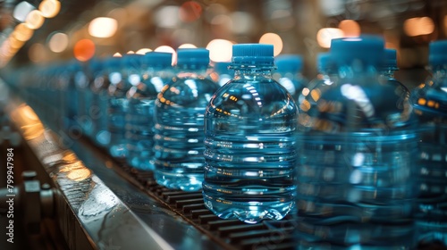 Bottled water on a conveyor belt