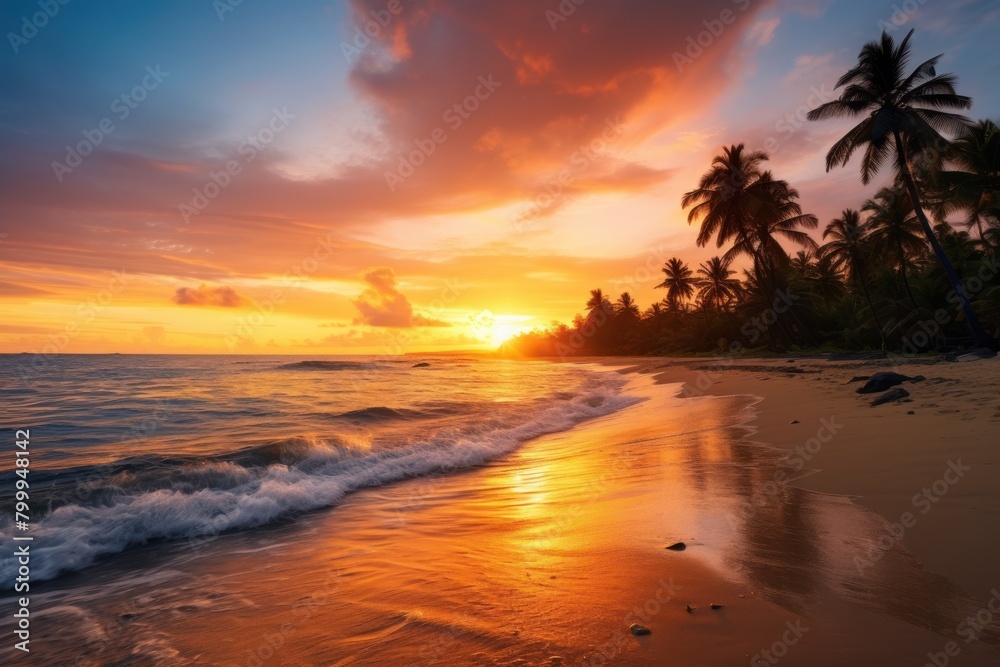 Breathtaking tropical sunset over the ocean