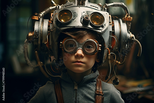 AI generated photo of small cute intelligent boy little scientist © Tetiana