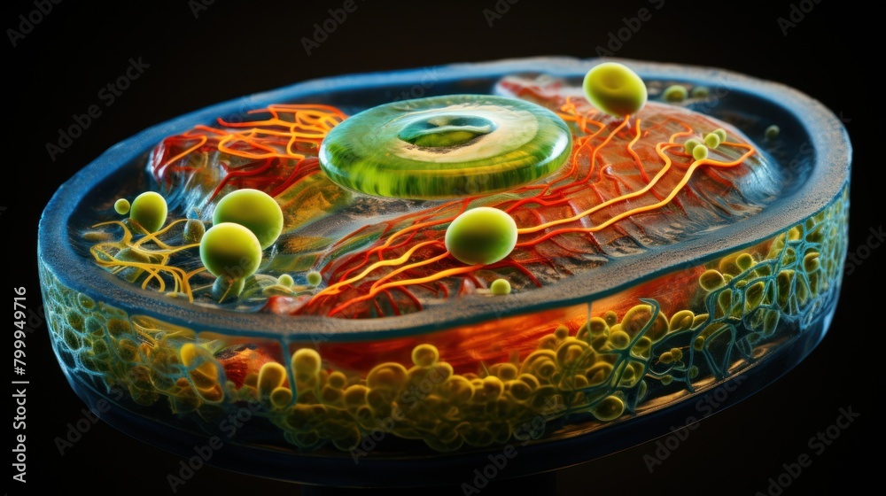 Fototapeta premium Vibrant Microscopic Cellular Structure