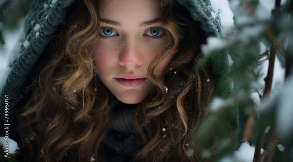 Fototapeta premium Captivating Winter Portrait
