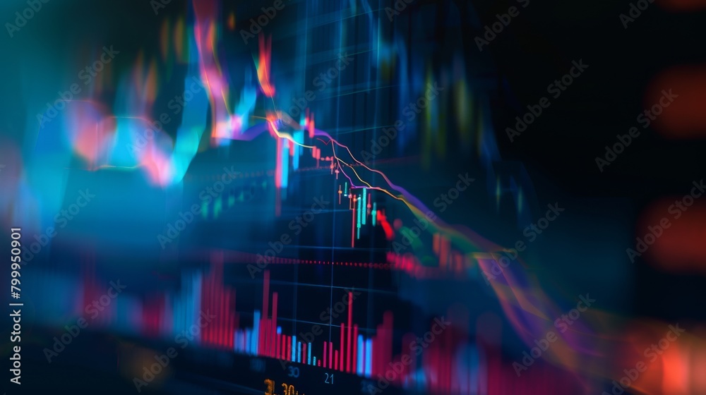 close up inancial chart with uptrend line candlestick graph in stock market close up inancial chart with uptrend line candlestick graph in stock market