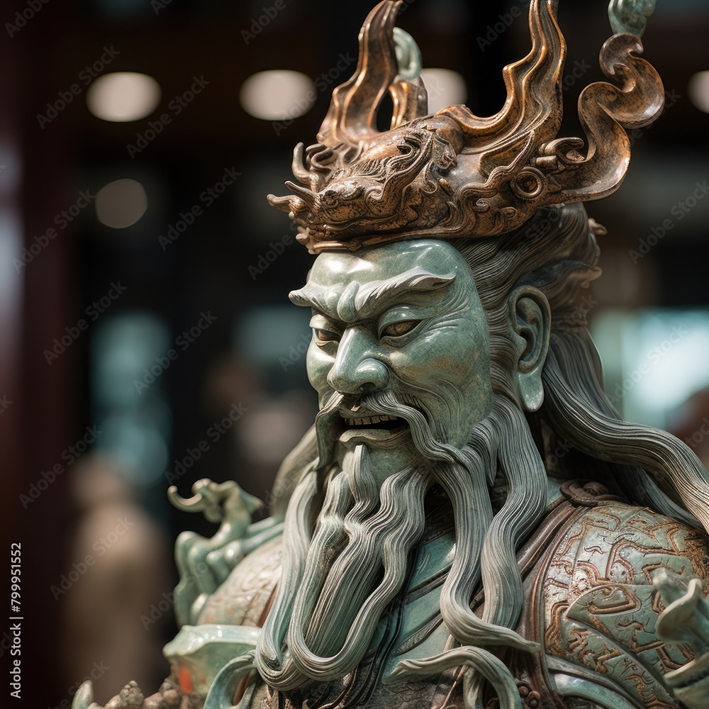 Fototapeta premium Ornate Chinese Deity Statue