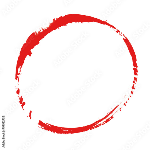 Pinsel Kreis als unordentliche Umrandung in rot