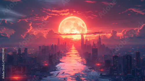 Future Forward - A Futuristic Cityscape at Sunset