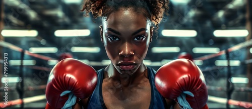 boxer ring woman african american © Olha