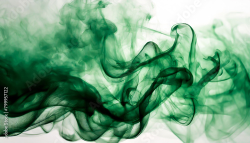 Green smoke isolated on a light background