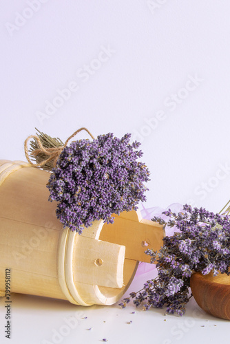 Bouquets of lavender flowers still life