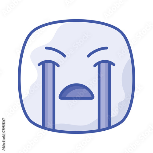 Get this amazing crying emoji vector design, customizable vector