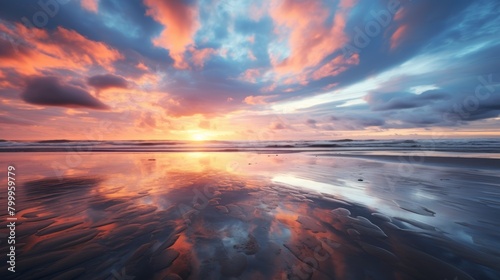 Beautiful seascape. Dramatic sky, long exposure. © NI