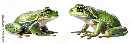 Illustration with the tree frog. Funny amphibian on the transparent background.