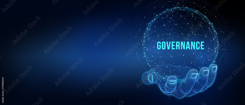 Business, Technology, Internet and network concept. GOVERNANCE successful business concept. 3d illustration Business, Technology, Internet and network concept. GOVERNANCE successful business concept. 3d illustration