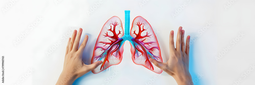 Φωτογραφία hand cover sign symbol of lung for lung disease protection, World Lung Cancer Da