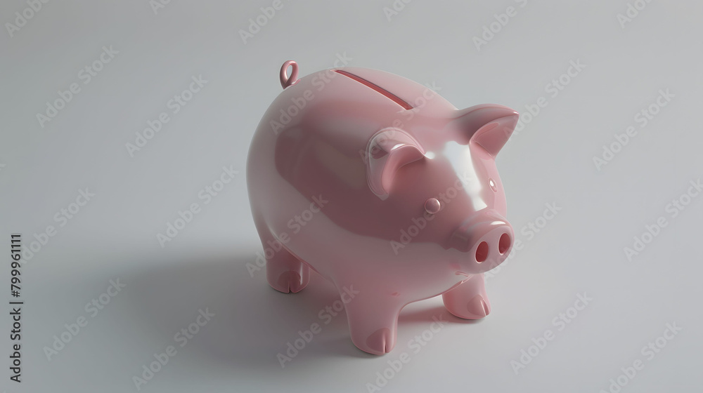 Pink Piggy Bank on a Simplistic Background, Symbol of Savings and Financial Security Pink Piggy Bank on a Simplistic Background, Symbol of Savings and Financial Security