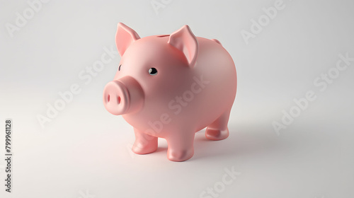 Pink Piggy Bank on a Simplistic Background, Symbol of Savings and Financial Security