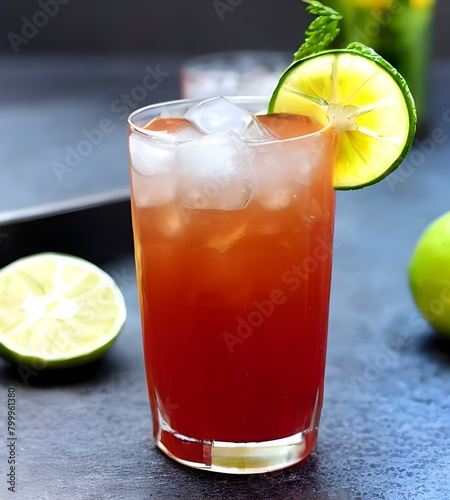 cocktail with lime