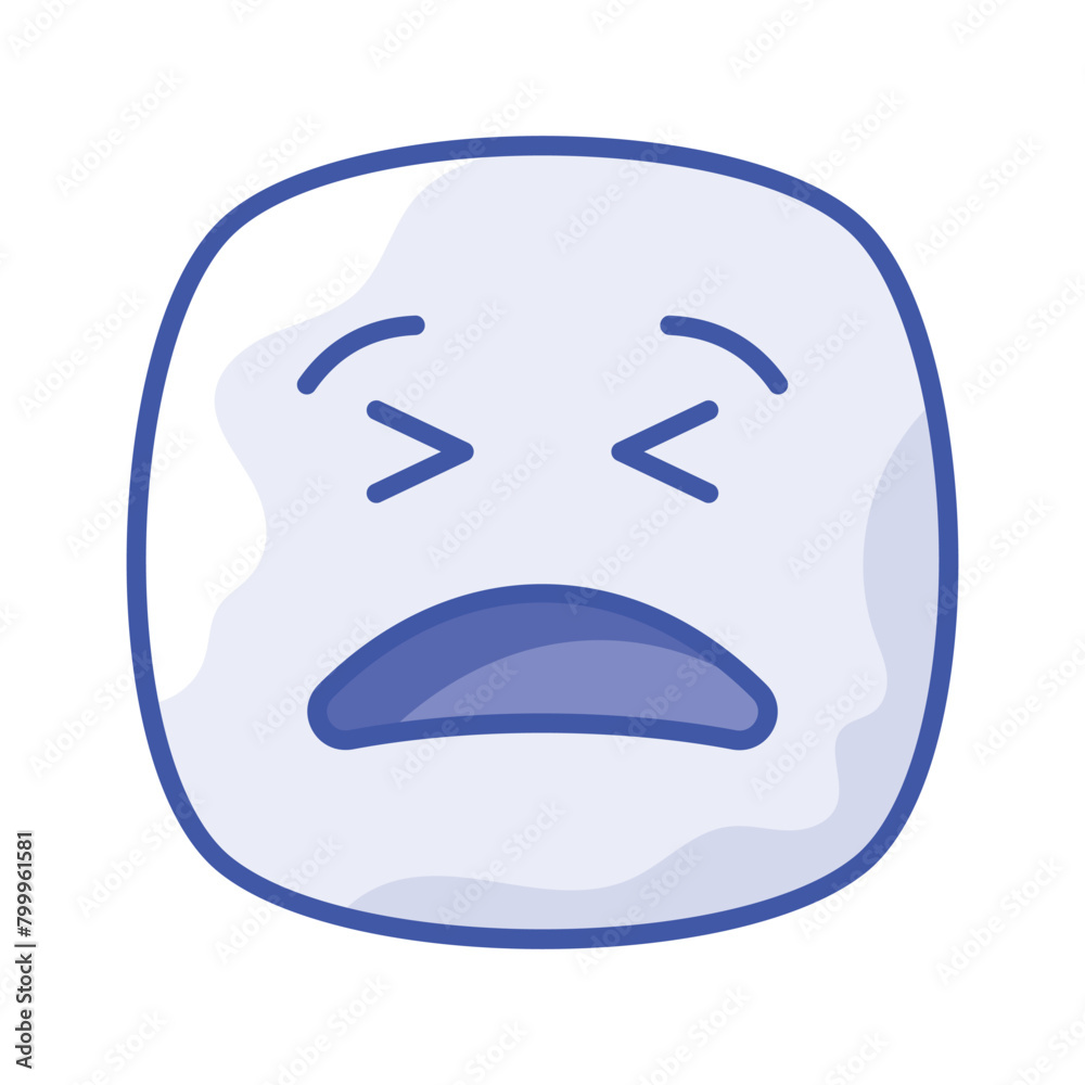 Painful expression, trendy icon of pain emoji, editable vector