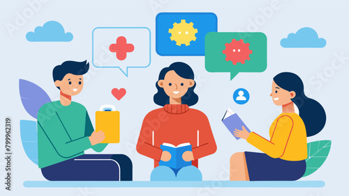 A the using social stories to teach CBT concepts to clients with Aspergers Syndrome.. Vector illustration