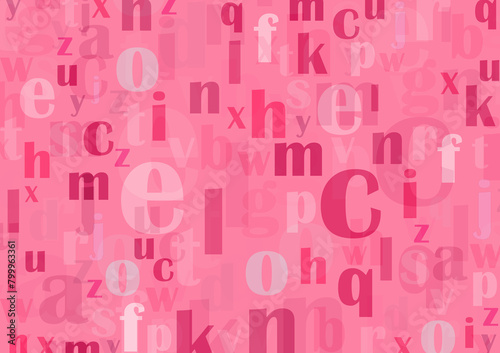 pink background with alphabet letters 