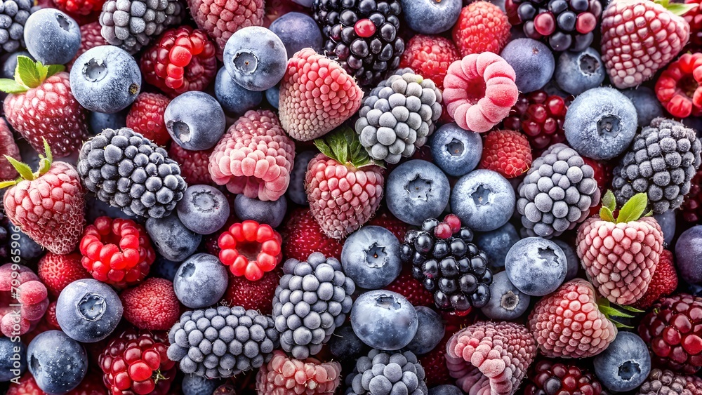 mixed iced berries background. iced berries mixed iced berries background. iced berries