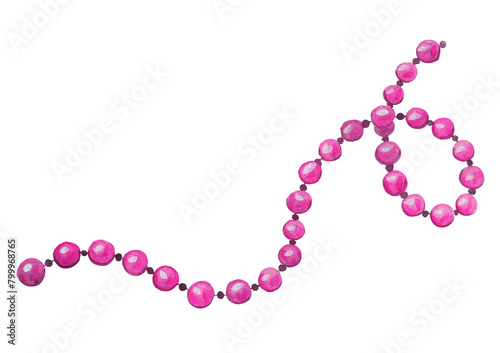pink beads, round beads, decoration, hand-painted with watercolors for stickers, magazines, decoration