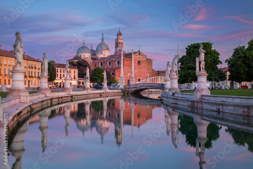 Padua, Italy. Cityscape image of Padua, Italy with Prato della Valle square at sunset.