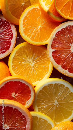 Citrus slices pattern. Concept of vitamin C or abstract citrus background.