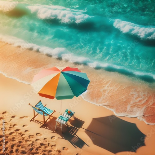 chairs and umbrella on the beach