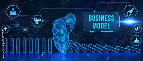 Business, Technology, Internet and network concept. Shows the inscription: BUSINESS MODEL. 3d illustration photo