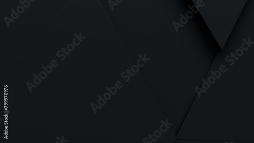 Black, Tech Background with a Geometric 3D Structure. Dark, Minimal design with Simple Futuristic Forms. 3D Render. photo