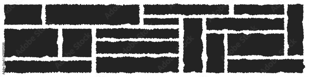 Collection of jagged, torn paper banners, frames, text box vector illustration Collection of jagged, torn paper banners, frames, text box vector illustration