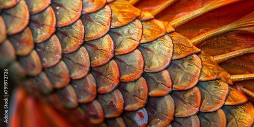 Zoomed-in view of a fish scale, high-magnification with intricate patterns