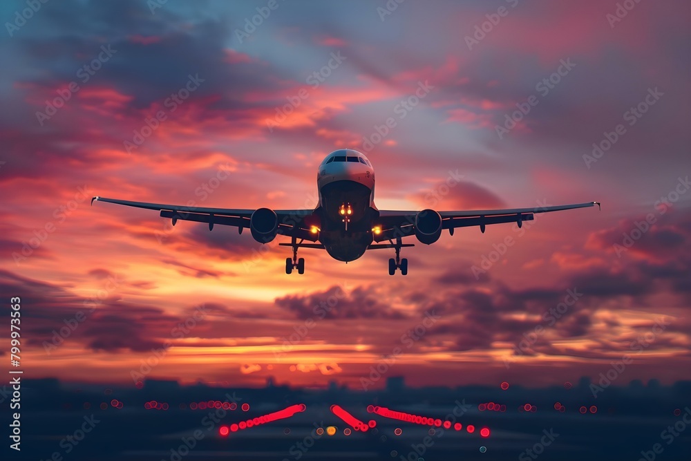 Jetliner taking off at sunset with landing gear down ready for departure. Concept Sunset Departure, Jetliner Photography, Airport Scenes, Aviation Moments, Dramatic Takeoff Jetliner taking off at sunset with landing gear down ready for departure. Concept Sunset Departure, Jetliner Photography, Airport Scenes, Aviation Moments, Dramatic Takeoff