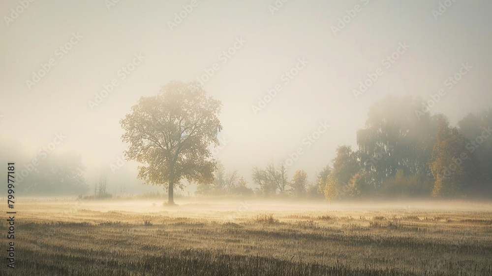 misty morning in the countyside forest misty morning in the countyside forest