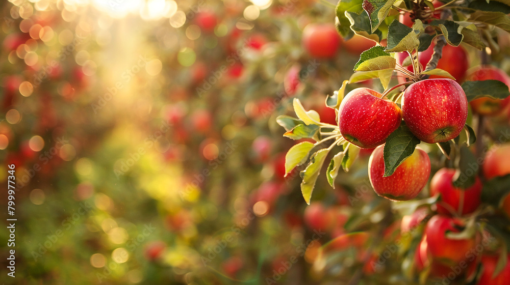 Obraz premium An apple orchard in full harvest