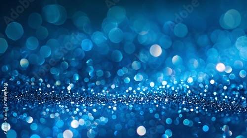 Abstract bright blue glitter with a bokeh background
