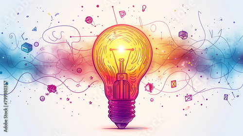illustration of creative light bulb concept